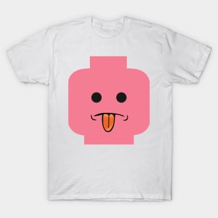 Rude Minifig Face Sticking Tongue Out T-Shirt